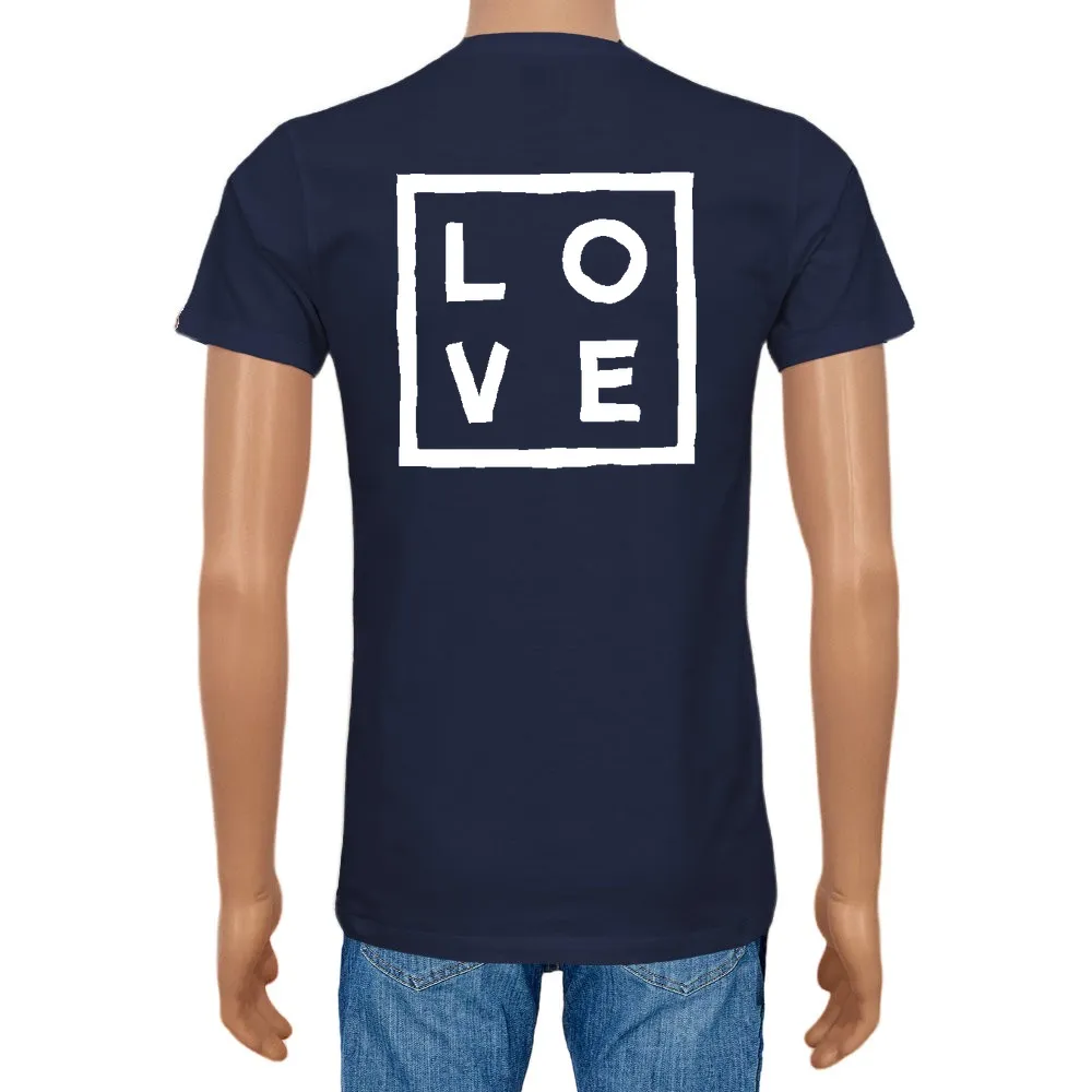 Men's T-shirt Cotton Plain  V-Neck  Navy blue - Love Concept Store