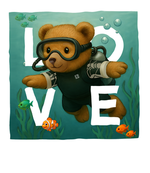 St. Barth white diving bear - with background