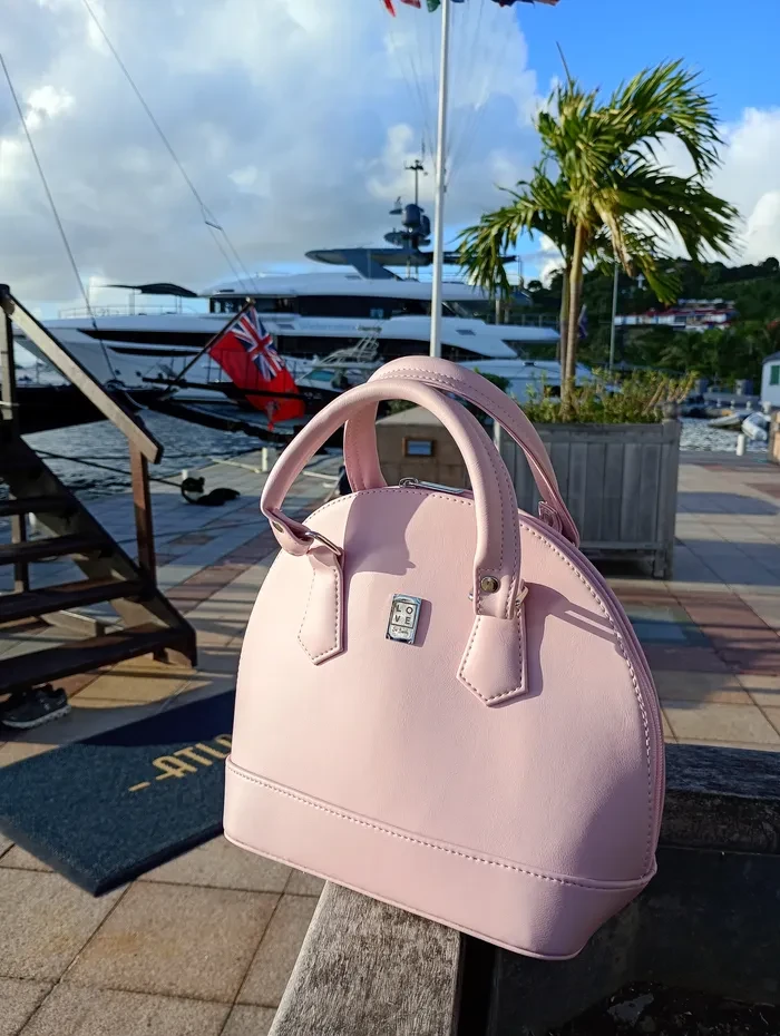 Small Faux Leather Handbag by Thaïs by Love Concept Store St Barth - Removable Shoulder Strap, Can Be Carried by Hand or Over the Shoulder