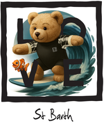 Black Surfing Bear St Barth