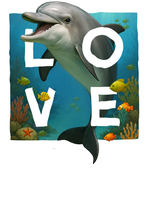 St Barth white dolphin - with background