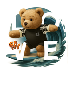 White Surfing Bear St Barth