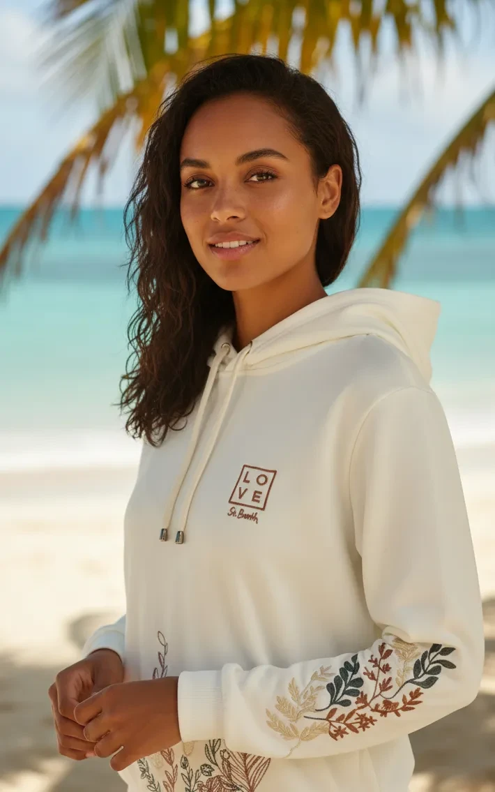 Hoodie with Embroidery by Love Concept Store St Barth