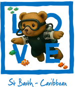 Caribbean Blue diving bear - bottomless