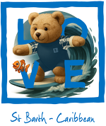 Blue surfer Bear Caribbean