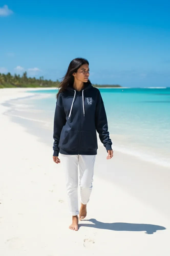 Chic simplicity & Saint-Barth spirit – LOVE Unisex Black Hoodie.