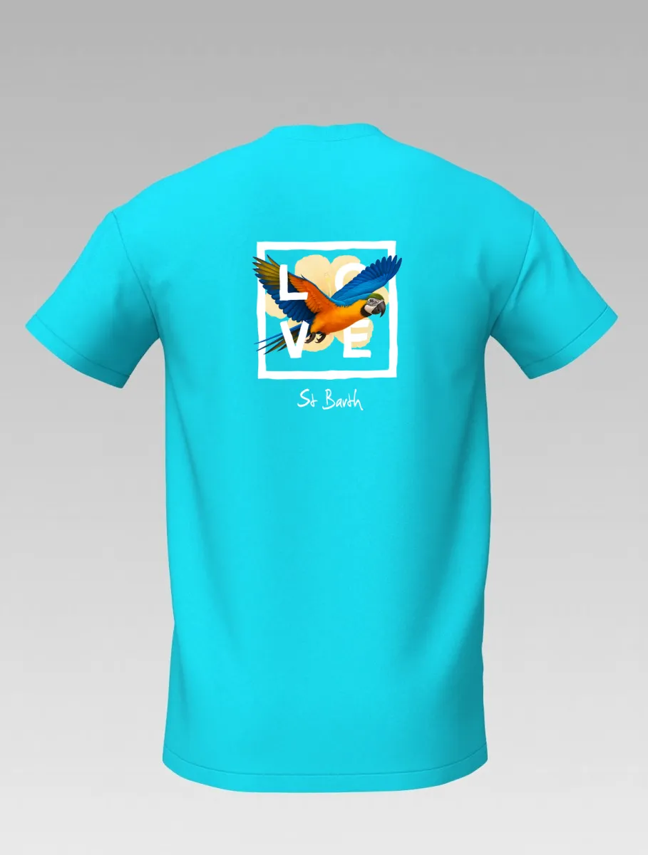 Turquoise Kids’ T-shirt – Caribbean Parrot – Signature St Barth– LOVE Edition
