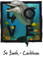 Caribbean black dolphin - with background