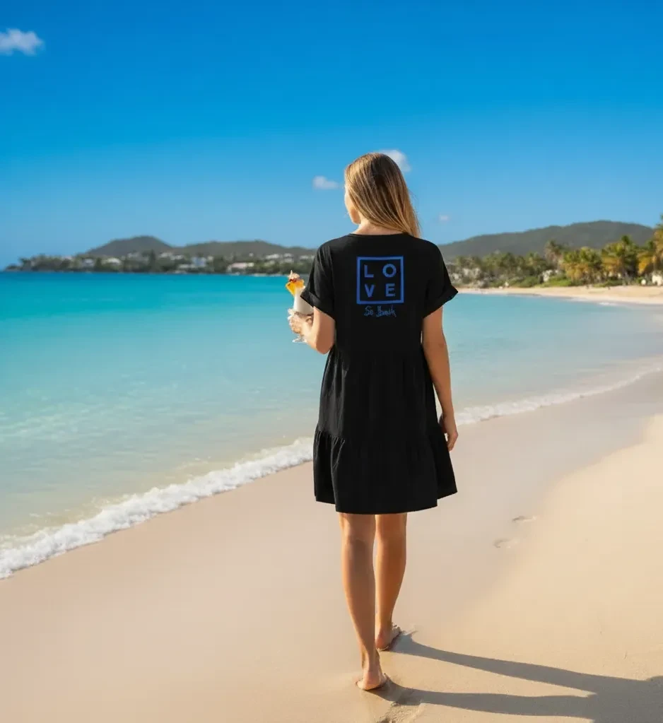 Eva Dress – One Size – LOVE Edition – Caribbean Elegance – Signature St Barth